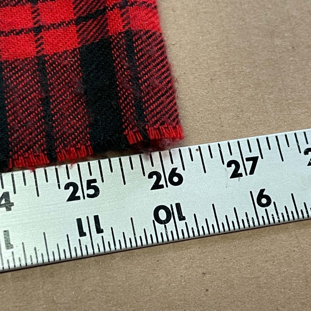 Vintage Christian Dior Cashmaire Red & Black 52x11 Plaid Scarf Unisex - Picture 4 of 6